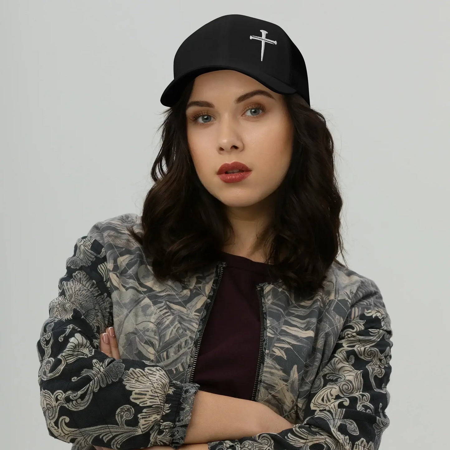 Classic Nails Cross Trucker Cap (White Threading)