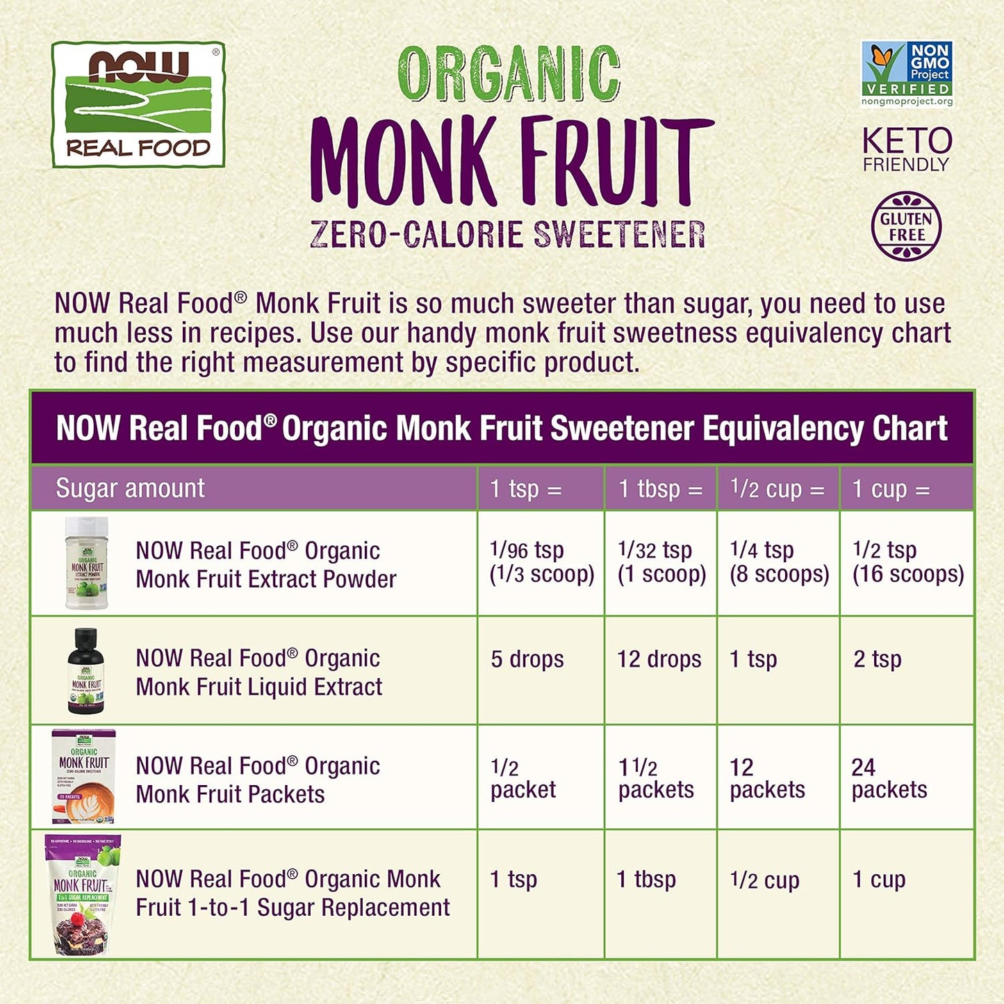 NOW Organic Monk Fruit Liquid Sweetener (8 OZ)